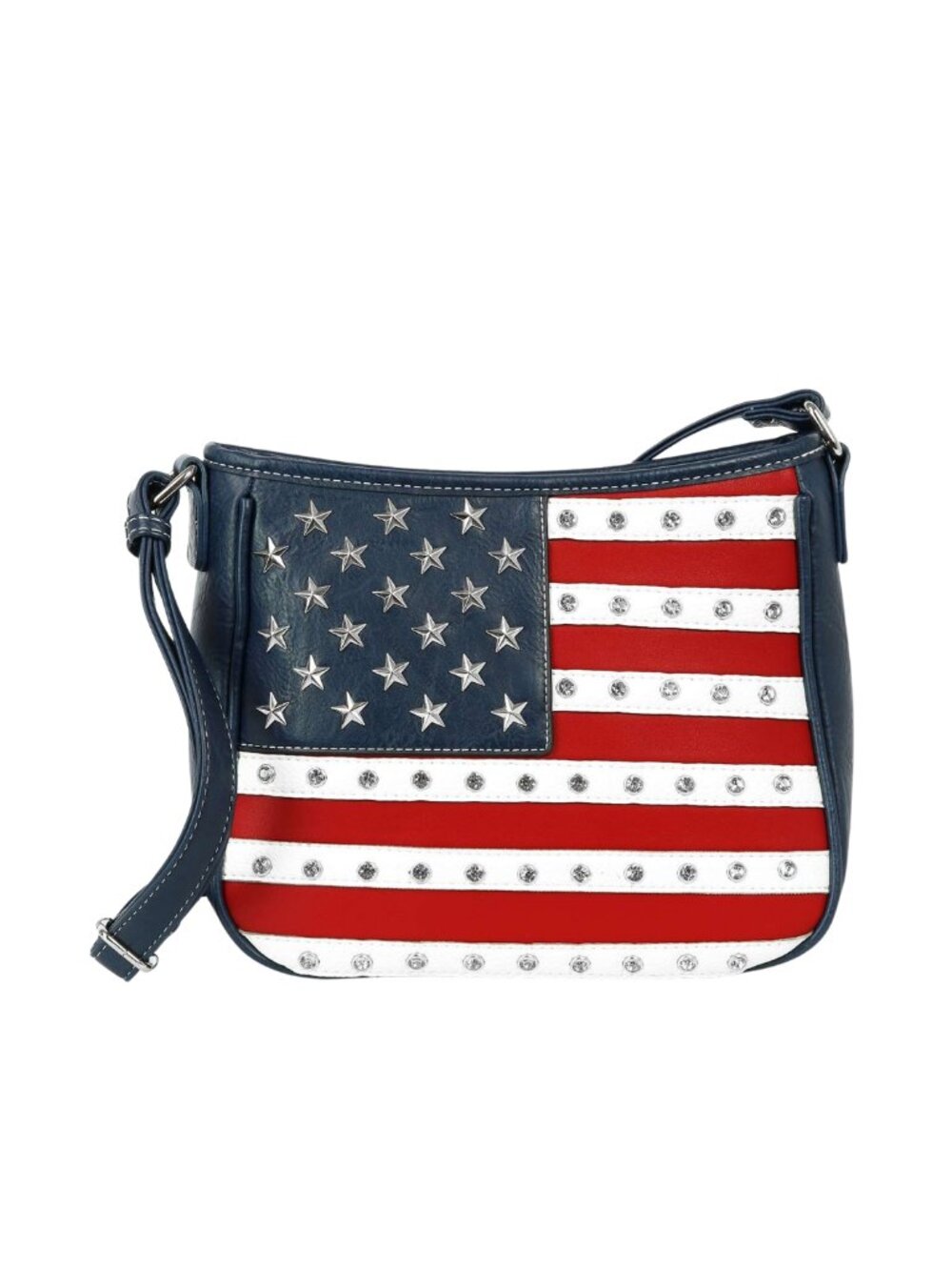 NWT Patriotic American Flag Concealed Carry Shoulder Bag Studded Rhinestones